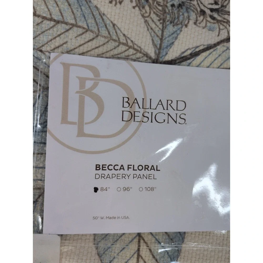 NEW RETAILS $219😍Ballard Designs Becca Floral Drapery Panel Cloud 50x84
